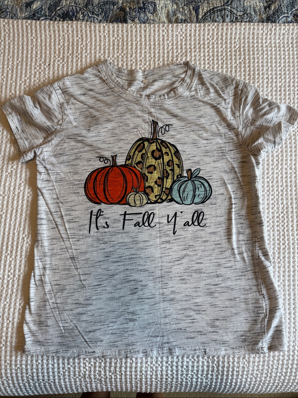 Women’s Gray 'It's Fall Y'all' Pumpkin Graphic Tee